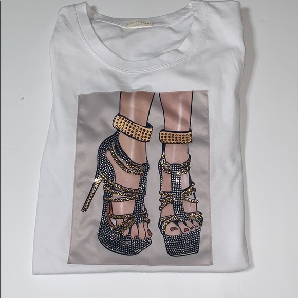 Shoe Diva Sparkly Glam Tee w Rhinestones [TO-76] - Picture 2 of 8